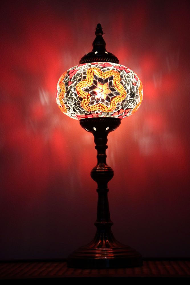 Turkish Mosaic Table Lamp XLarge Red 1 Turkish Mosaic Table Lamp XLarge Red