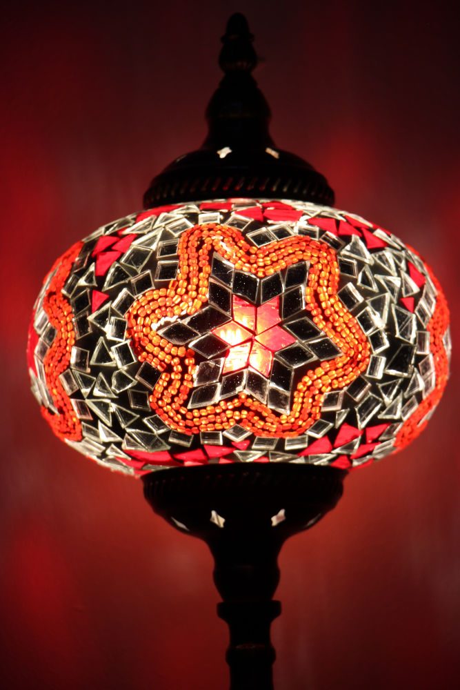 Turkish Mosaic Table Lamp XLarge Red 2 Turkish Mosaic Table Lamp XLarge Red