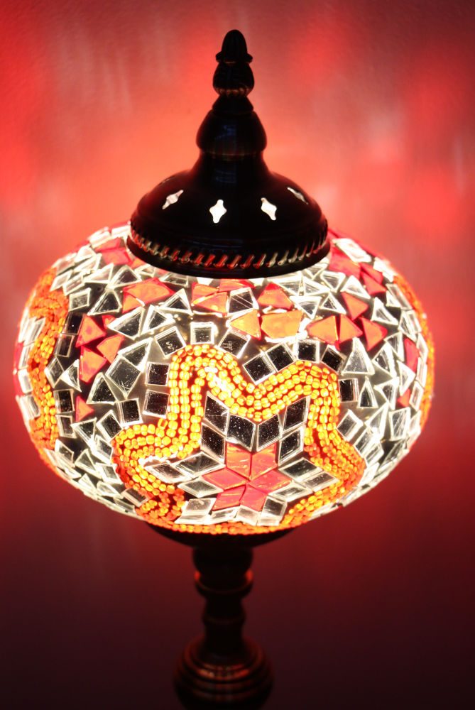 Turkish Mosaic Table Lamp XLarge Red 3 Turkish Mosaic Table Lamp XLarge Red