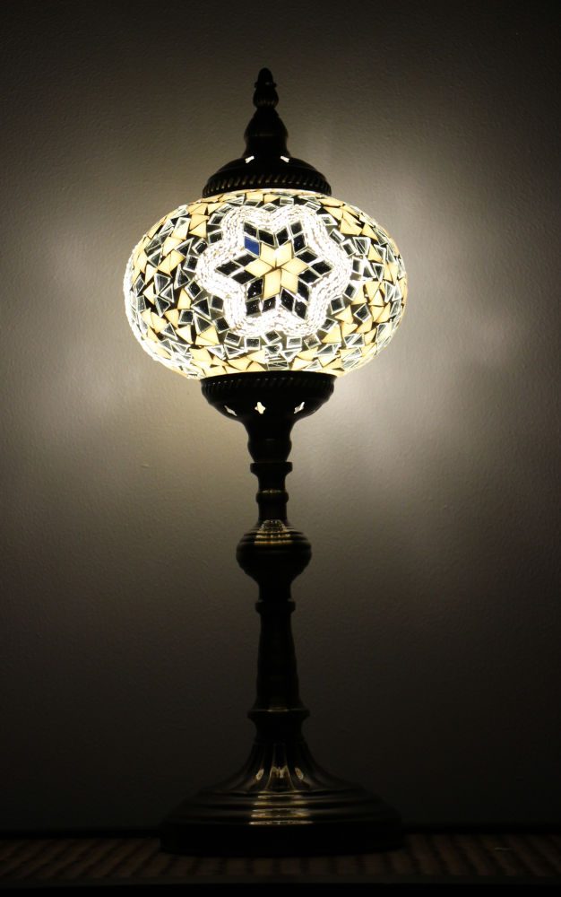 Turkish Mosaic Table Lamp XLarge White 1 Turkish Mosaic Table Lamp XLarge White