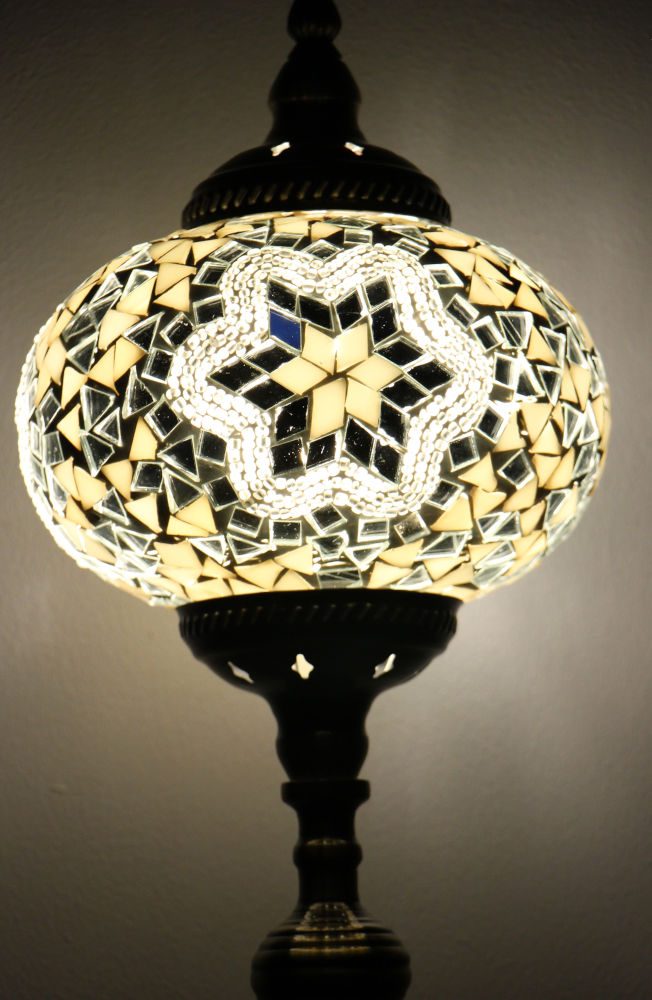Turkish Mosaic Table Lamp XLarge White 2 Turkish Mosaic Table Lamp XLarge White