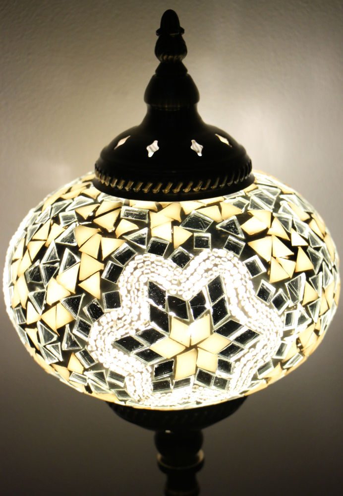 Turkish Mosaic Table Lamp XLarge White 3 Turkish Mosaic Table Lamp XLarge White
