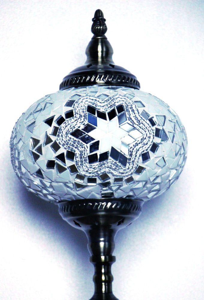 Turkish Mosaic Table Lamp XLarge White 40