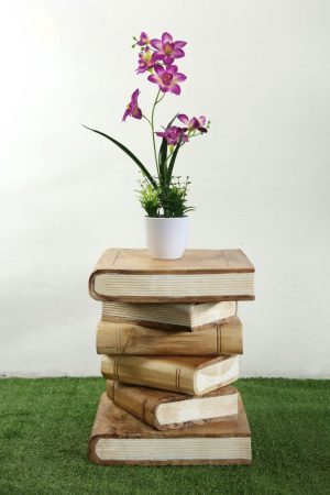 Wooden Book Table White Pages
