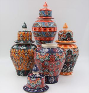 Hand Made Turkish Ceramic Shah Vases