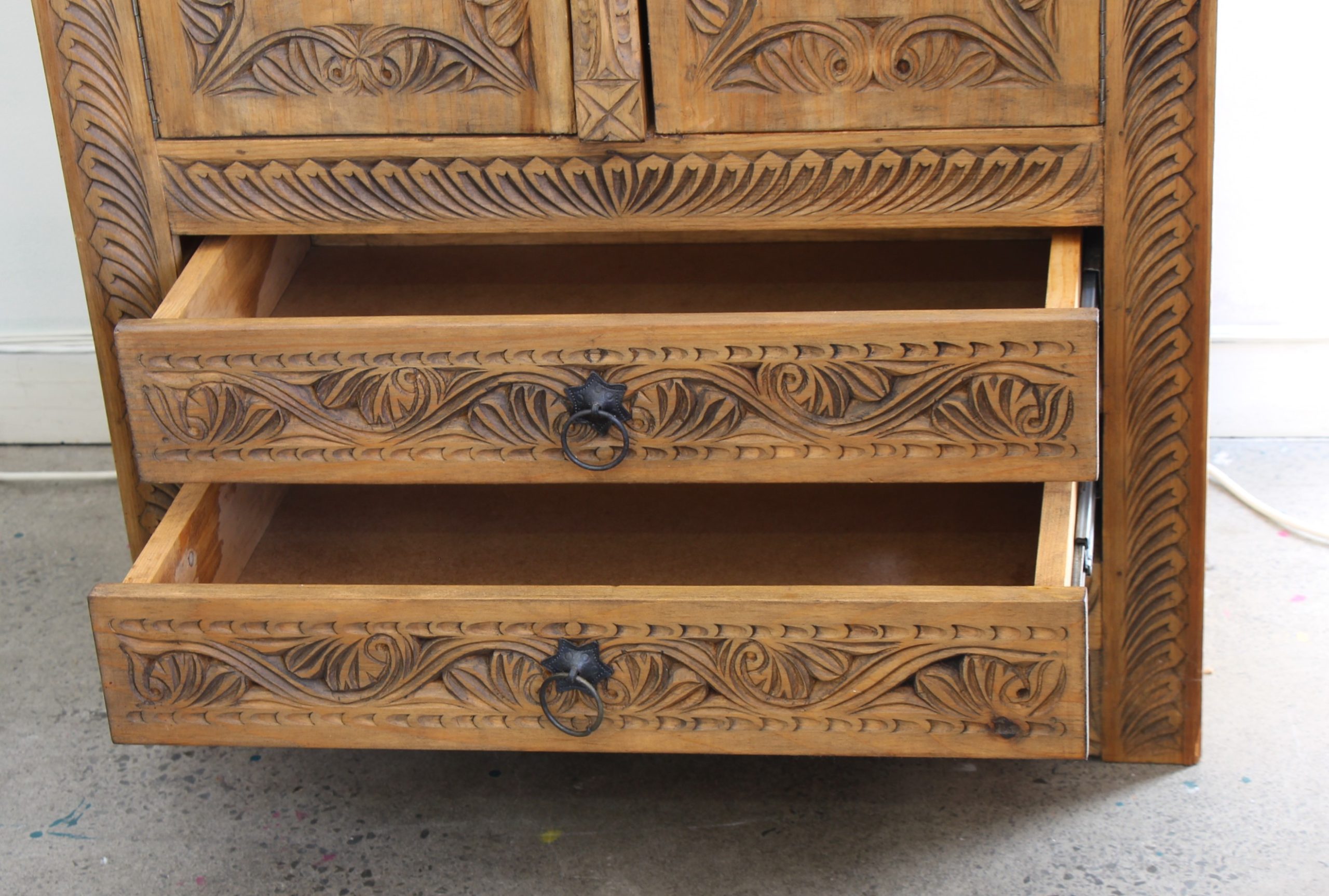 carved wardrobe with drawers - 2