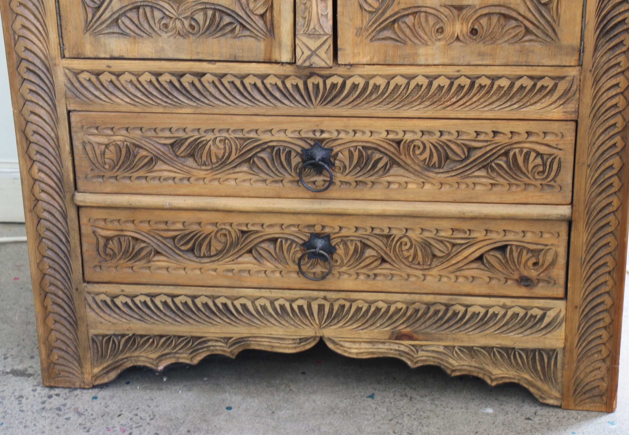 carved wardrobe with drawers - 7