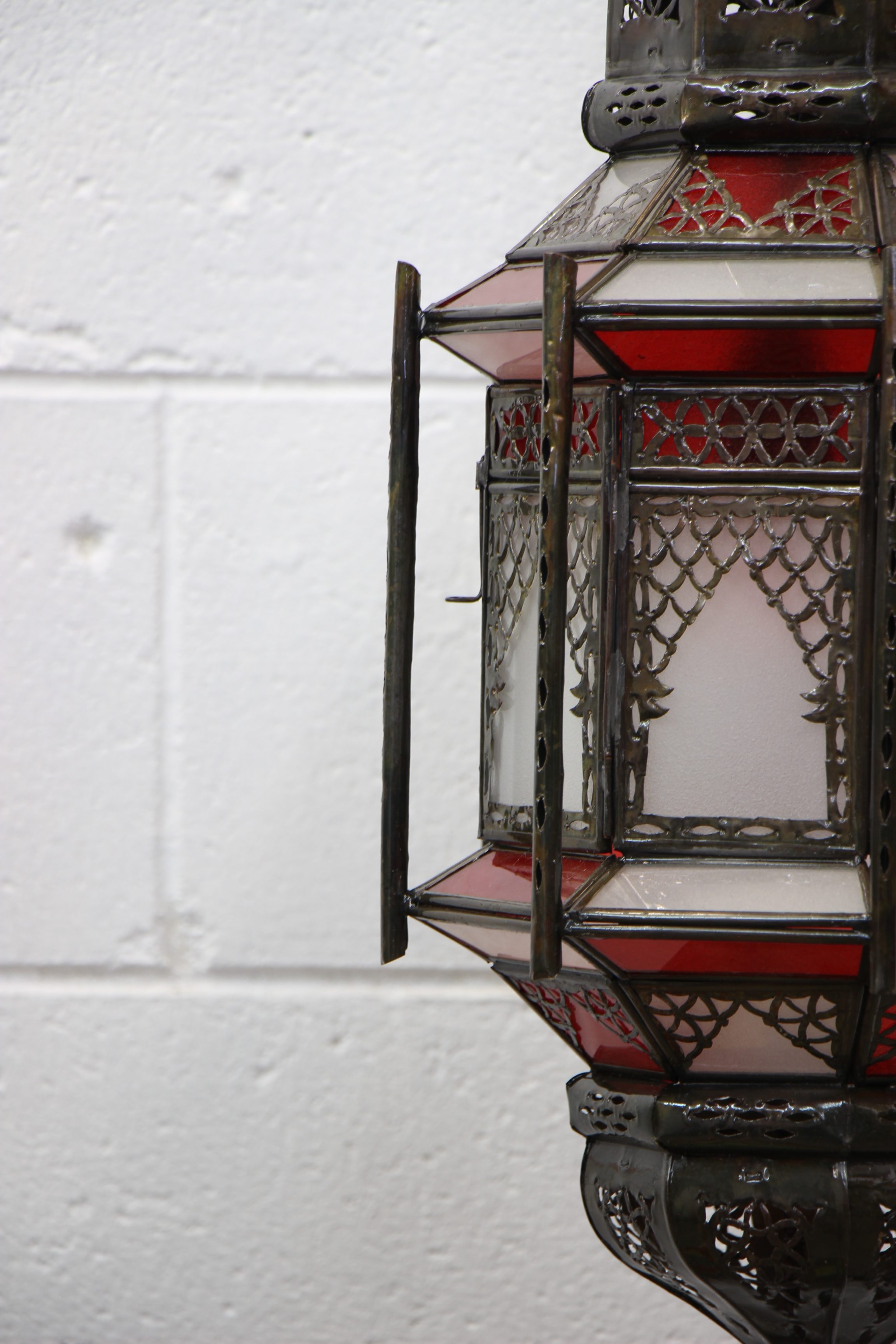 morrocan Cage Lantern Lge Red 3