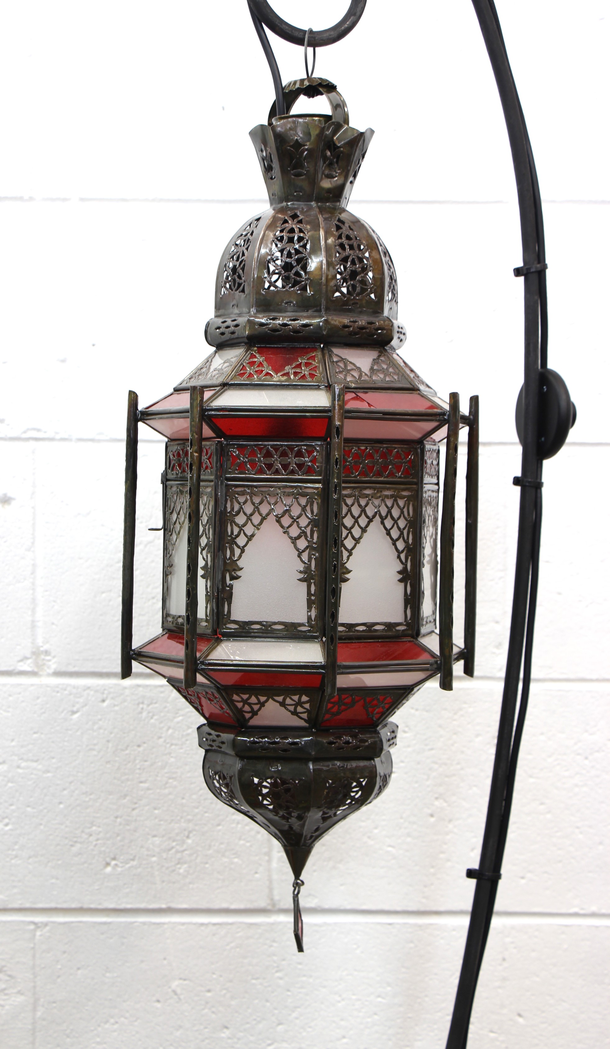 morrocan Cage Lantern Lge Red 5