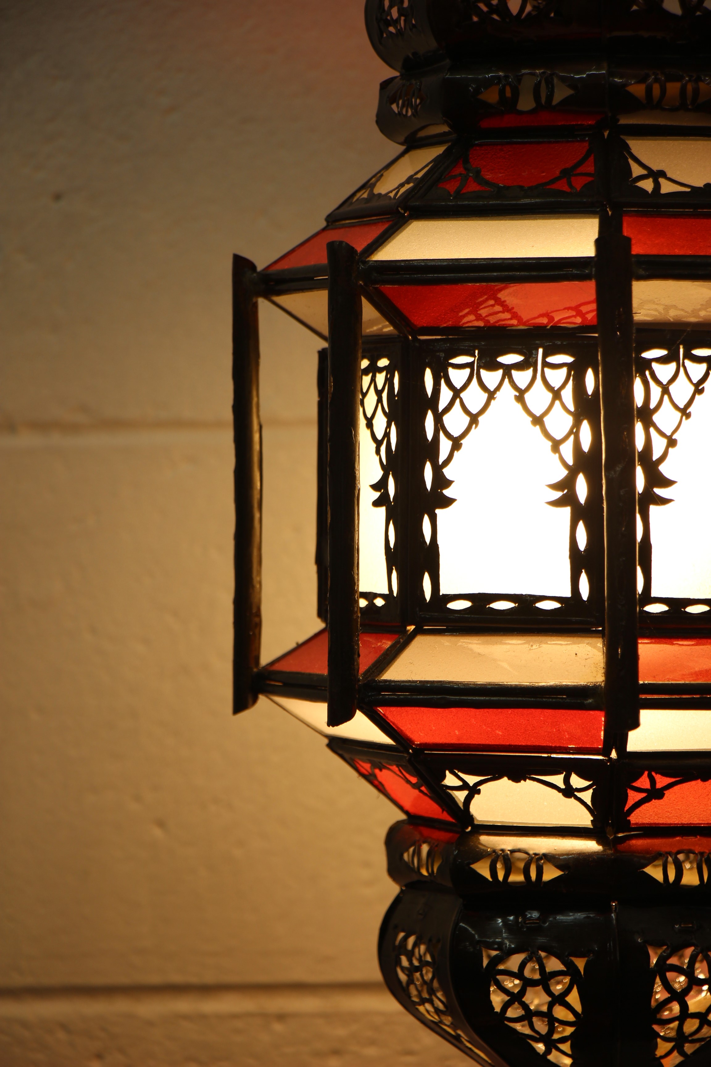 morrocan cage lantern sml red 8