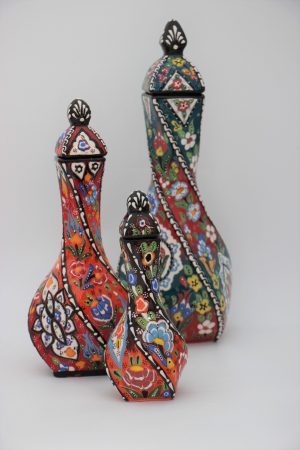 Hand Crafted Turkish Ceramic Twist Vases